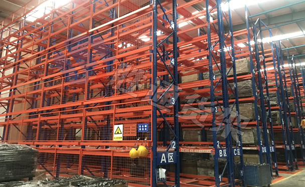 海寧金茂五金有限公司訂購勝通窄巷式貨架案例展示